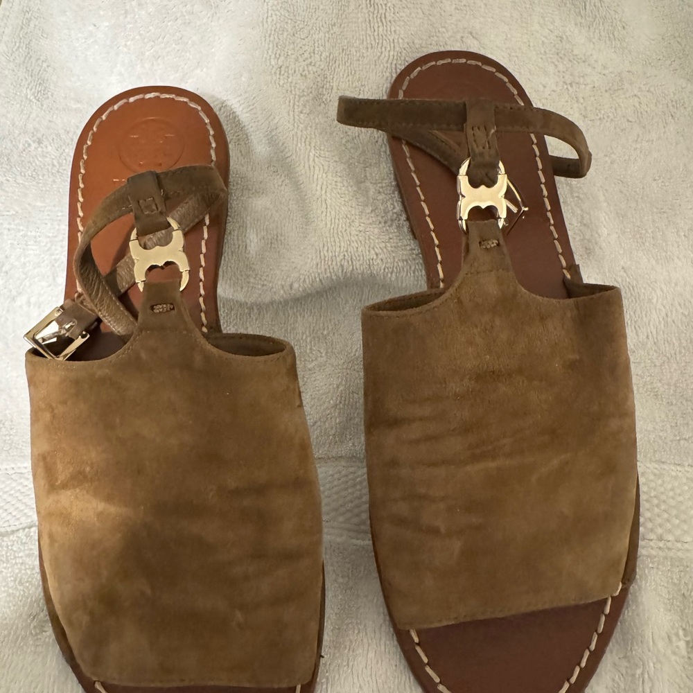 Tory Burch Tan Suede Sandals